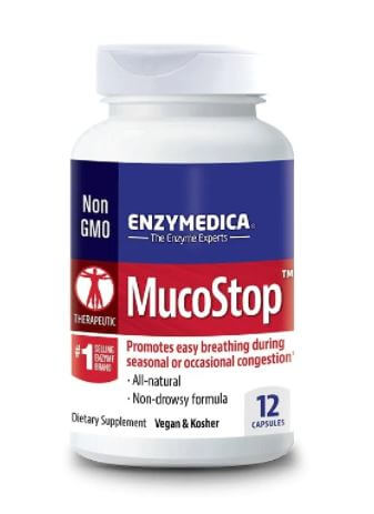 Enzymedica UK’s top selling Mucostop™ targets and breaks down excess mucus to help you breathe better 